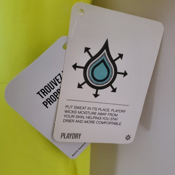 Reebok Women's PlayDry V-Neck Short Sleeve T-Shirt | NWT | XS | Bright Yellow - Picture 8 of 8